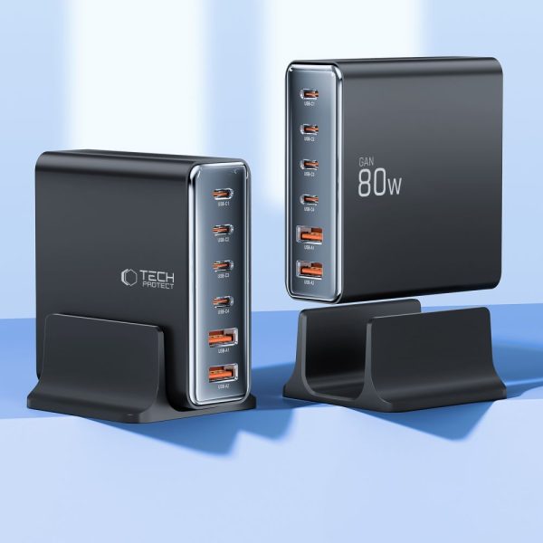 Ierīču uzlādes stacija 4x USB-C 2x USB-A 80W