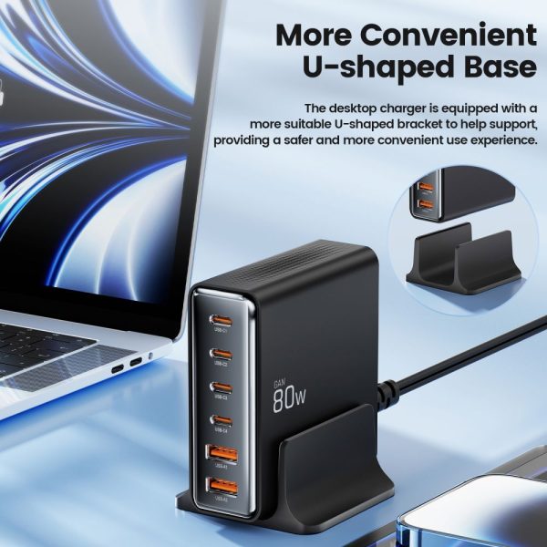 Ierīču uzlādes stacija 4x USB-C 2x USB-A 80W