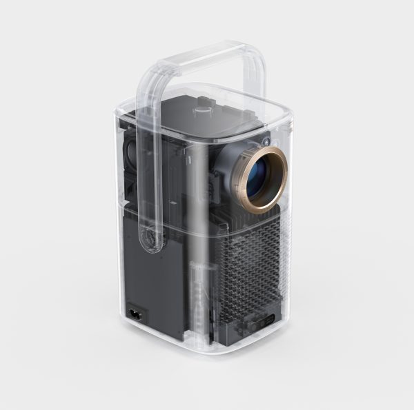 FullHD 1080p LCD bezvadu multimediju projektors ar JBL WiFi BT T2 Plus skaļruņiem - bēšs