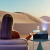 FullHD 1080p LCD multimediju projektors ar JBL skaļruņiem un WiFi BT zemfrekvences skaļruni K2s Pro - melns