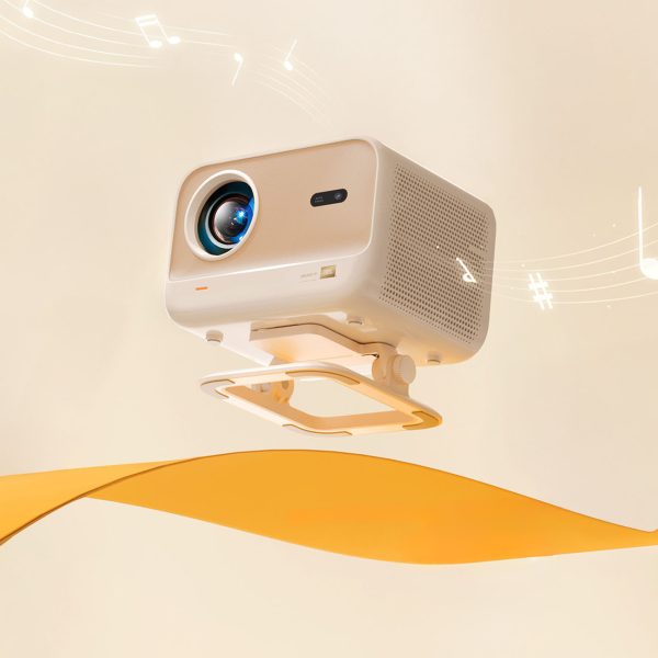 FullHD 1080p LCD multimediju projektors ar JBL WiFi L2 Plus skaļruņiem - bēšs