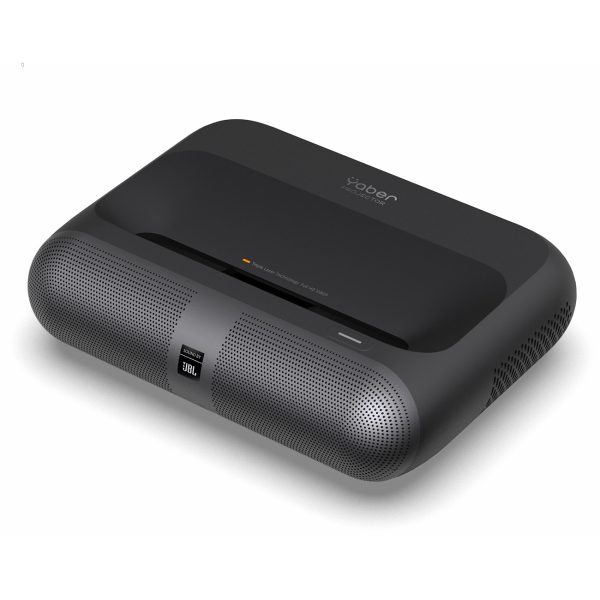 RGB FullHD 1080p lāzera multimediju projektors ar JBL WiFi BT K300s skaļruņiem - melns