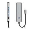 5in1 centrmezgla adapteris USB-C PD USB-A HDMI 4K 60Hz 100W - pelēks