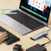 5in1 centrmezgla adapteris USB-C PD USB-A HDMI 4K 60Hz 100W - pelēks