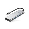 9in1 centrmezgla adapteris USB-C USB-A HDMI SD TF PD 100W mini ligzda 3.5 4K 60Hz - pelēks