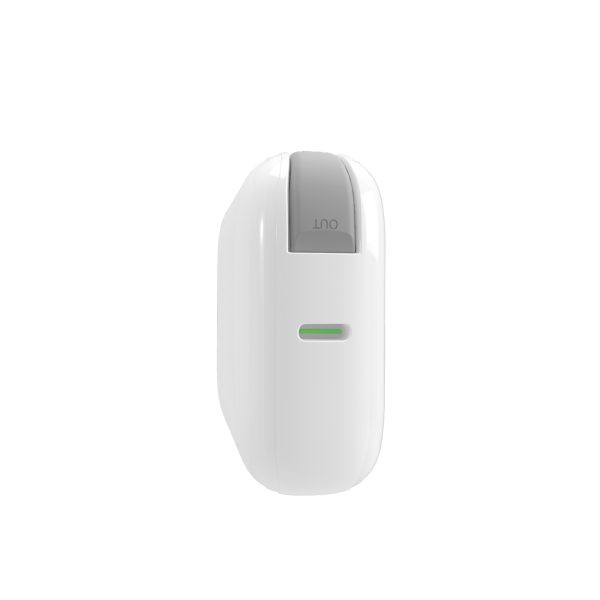 Powerbank 10000mAh USB-A USB-C ar iebūvētu kabeli - balts