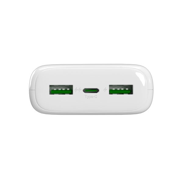 Powerbank 20000mAh USB-A USB-C PD AFC 22.5W - balts