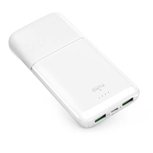 Powerbank 10000mAh USBA USB-C 22.5W - balts