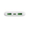 Powerbank 10000mAh USBA USB-C 22.5W - balts