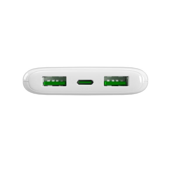 Powerbank 10000mAh USBA USB-C 22.5W - balts