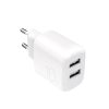 2x USB-A PROLITE 10W sienas lādētājs - balts