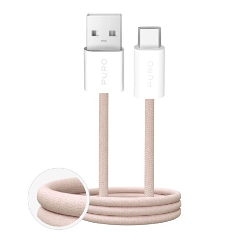 Fabrik 10W 1,5 m pīts USB-A - USB-C kabelis - bēšs