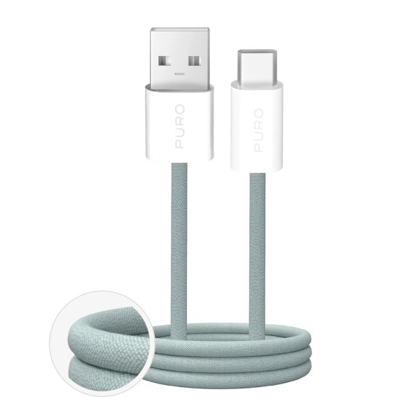 Fabrik 2.0 10W 1,5 m pīts USB-A - USB-C kabelis - zaļš