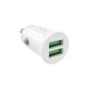 2x USB-A Pro Lite 10W automašīnas lādētājs - balts