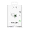 2x USB-A Pro Lite 10W automašīnas lādētājs - balts
