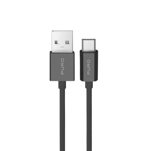 Kabelis USB-A - microUSB TPE 12W 1m - melns