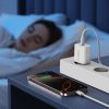 USB-C sienas lādētājs ar USB-C PD 20W kabeli - balts