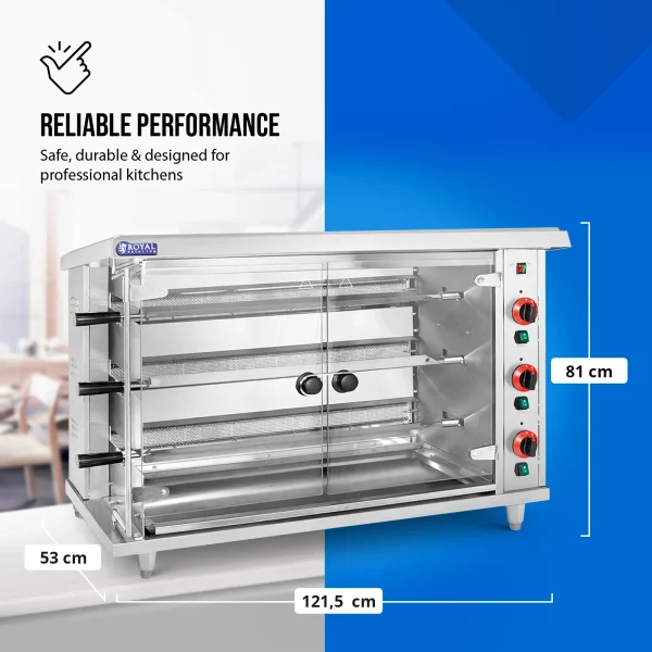 Gāzes grils 15 vistām, 3 iesmi, propāns-butāns, 15 kW
