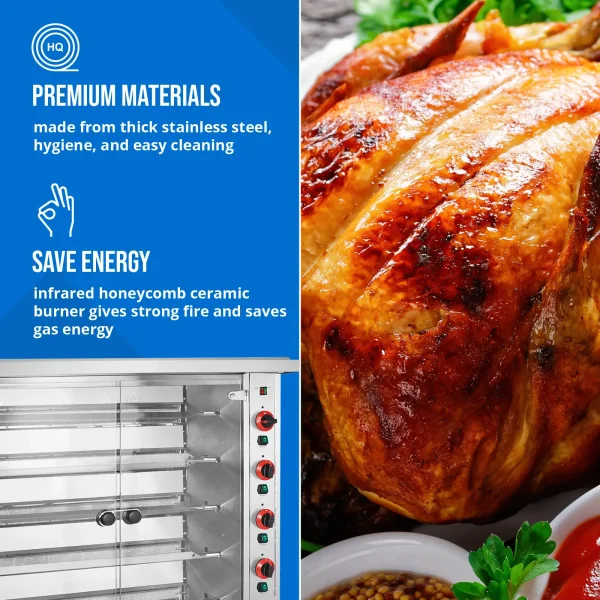 Gāzes grils 25 vistām, 5 iesmi, propāns-butāns, 25 kW