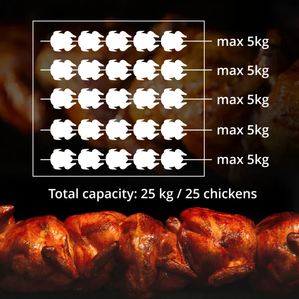 Gāzes grils 25 vistām, 5 iesmi, propāns-butāns, 25 kW