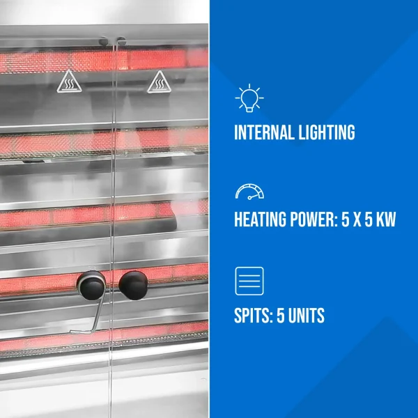 Gāzes grils 25 vistām, 5 iesmi, propāns-butāns, 25 kW