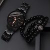 Klasisks vīriešu kvarca pulkstenis ar 40 mm STAL aproci - melns