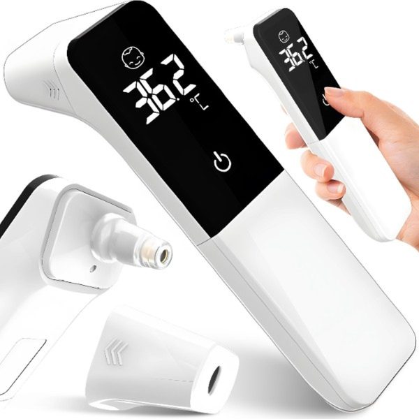 Bezkontakta infrasarkanais auss pieres termometrs LCD