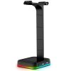 Spēļu galda statīvs austiņām USB centrmezglam ar RGB LED apgaismojumu