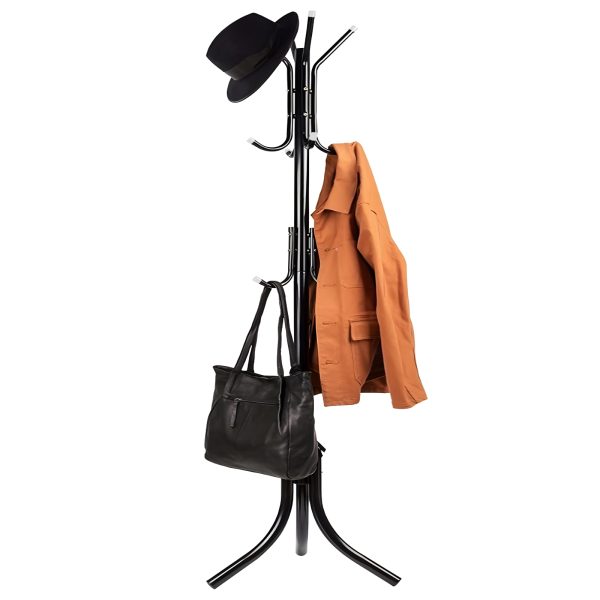 Bēniņu stāvošs drēbju pakaramais, 3 līmeņi, 175 cm - melns