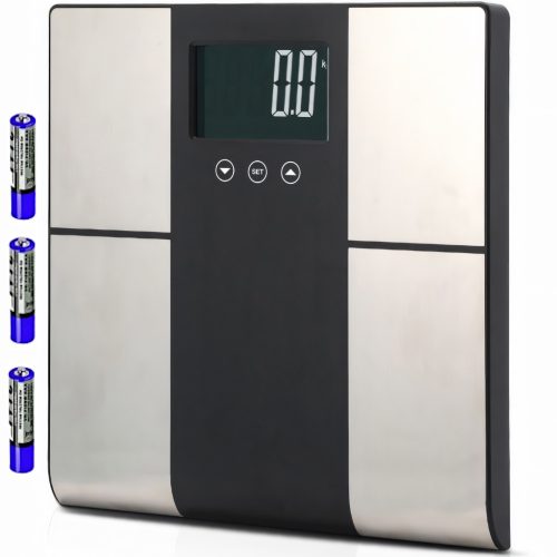 Analītiski vannas istabas svari ar tauku, ūdens, muskuļu, ĶMI, KCAL un LCD mērījumiem līdz 225 kg