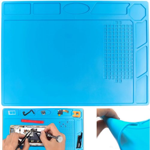 Antistatisks silikona galda paklājiņš lodēšanai ar organizatoru 320 x 230 mm