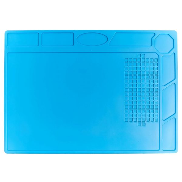 Antistatisks silikona galda paklājiņš lodēšanai ar organizatoru 320 x 230 mm