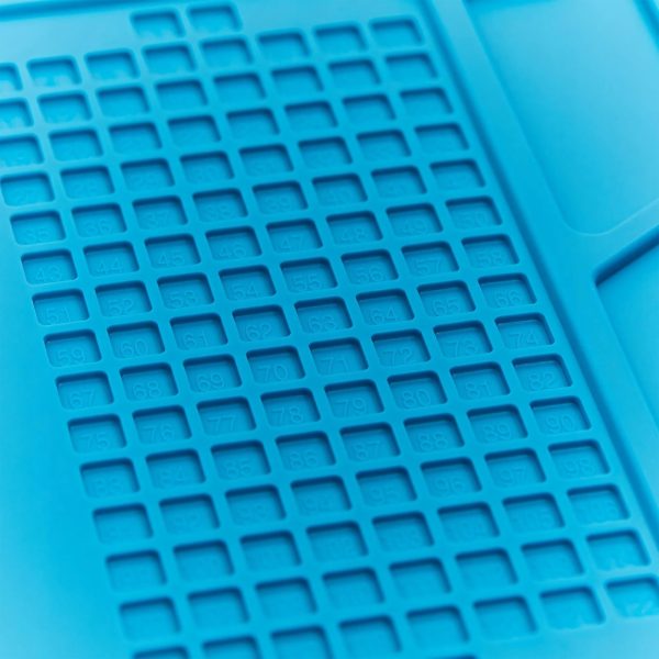 Antistatisks silikona galda paklājiņš lodēšanai ar organizatoru 320 x 230 mm