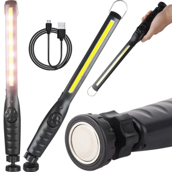 Darbnīcas lampa, uzlādējama darba lukturīte ar magnētu, LED 400 lm