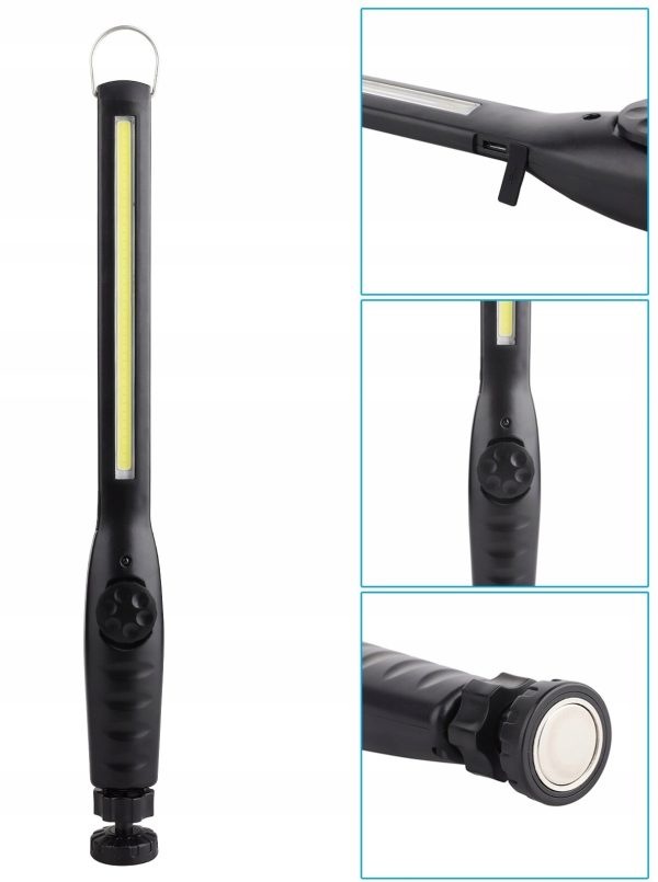 Darbnīcas lampa, uzlādējama darba lukturīte ar magnētu, LED 400 lm