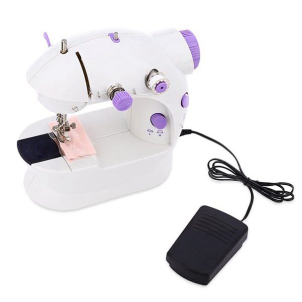 Mini šujmašīna bērniem ar 2 ātrumiem un LED gaismu - komplekts