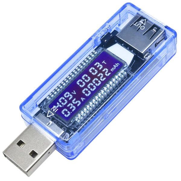 USB sprieguma, strāvas, laika un kapacitātes testeris LCD 4-20 V 0-3 A