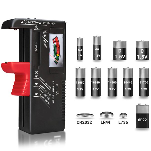 Analogais akumulatora mērītāja testeris R6 / R3 / R14 / R20 / CR/ R9