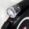 Automātiska izvelkama pavada suņiem un kaķiem ar slēdzeni un LED lukturīti līdz 15 kg, 5 m - melna