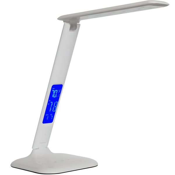 LED galda lampa, 3 spilgtuma līmeņi, modinātājs, kalendārs, pulkstenis, termometrs, 260 lm, 5 W