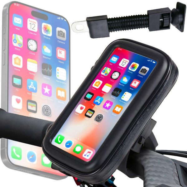 Ūdensizturīgs velosipēda turētājs telefonam uz stūres