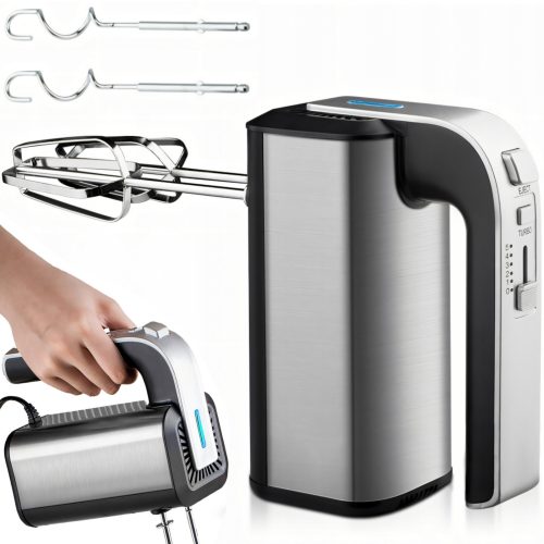 Rokas mikseris virtuves robots 5 ātrumi TURBO 300 W - sudrabkrāsas