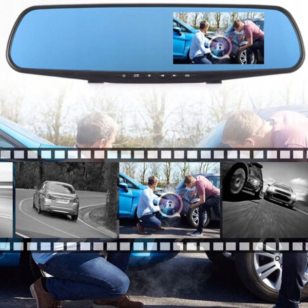 Automašīnas kameras videoierakstītājs ar kustības detektoru MIRROR Full HD TF 12 V