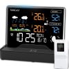 Bezvadu meteoroloģiskā stacija, pulkstenis, termometrs, higrometrs, barometrs, 1 sensors, 80 m, LCD
