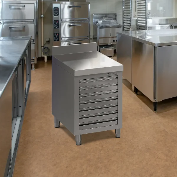 Gastronomiskais skapis picas mīklai ar apmali, 7 atvilktnes, 50 x 70 cm