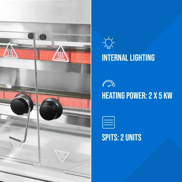 Gāzes grils 10 vistām, 2 iesmi, propāns-butāns, 10 kW