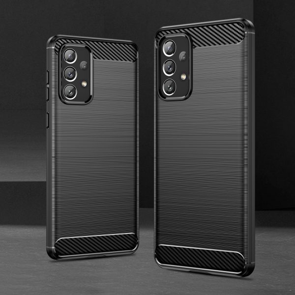 Elastīgs vāciņš Samsung Galaxy A73 Carbon korpusam - melns