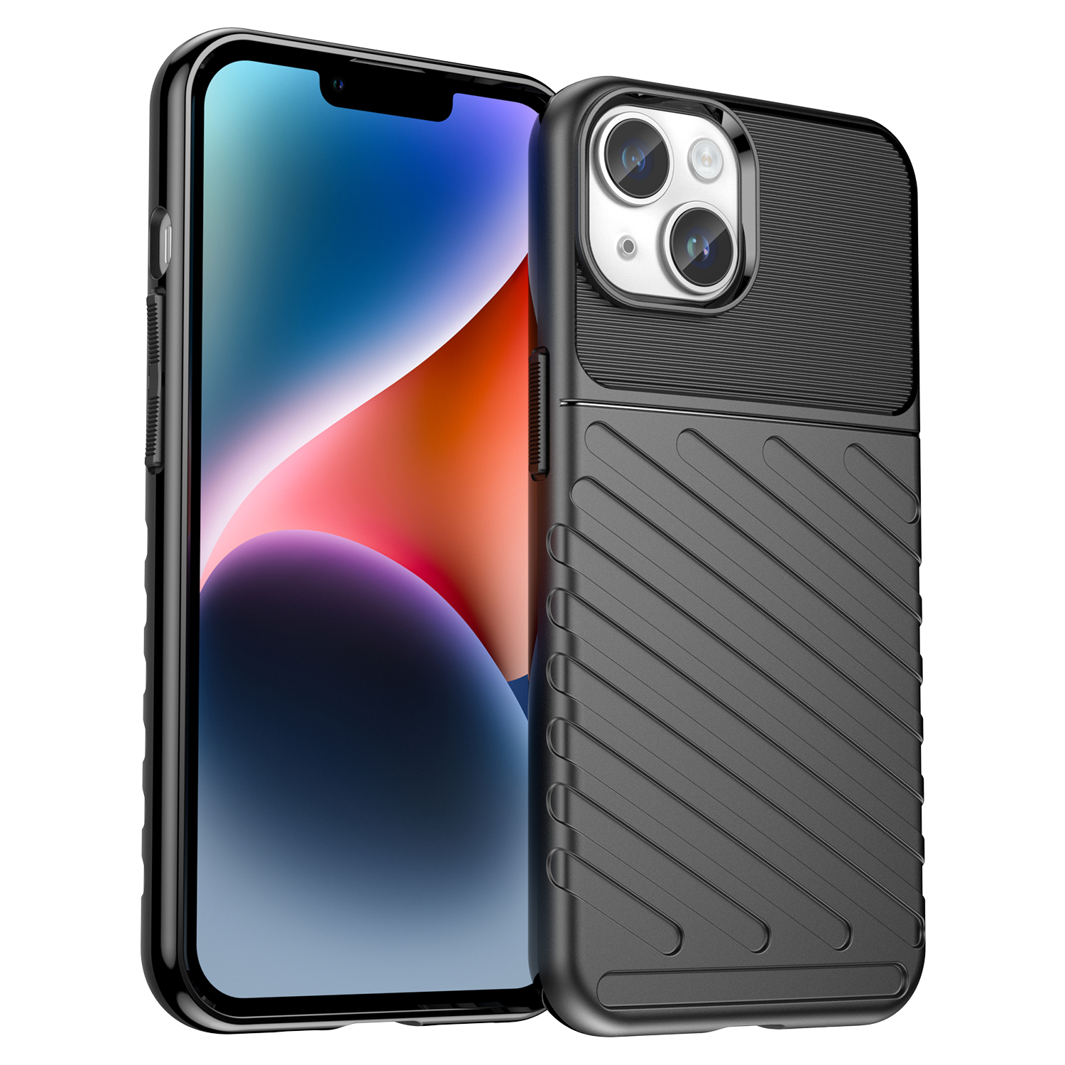 Bruņots iPhone 14 Plus Thunder Case vāciņš - melns