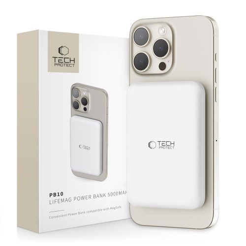 1029291-1-powerbank-5000mah-z-magsafe-usb-c-15w-z-kablem-usb-tech-protect-hurtownia-dropshipping.jpg 5000mAh pārnēsājamais akumulators ar MagSafe USB-C 15W un USB-C kabeli - balts
