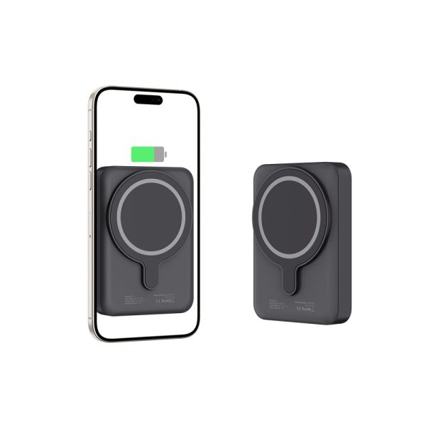 10000mAh MagSafe USB-C 15W pārnēsājamais akumulators ar USB-C kabeli - melns